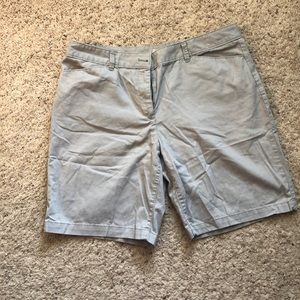 Loft Grey/Khaki Curvy Mid Rise Chino Shorts